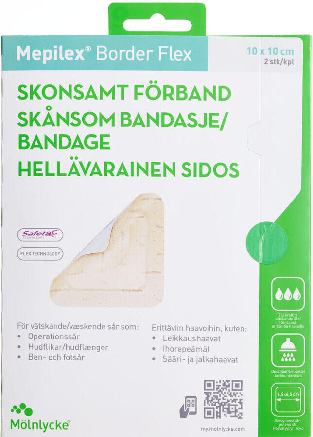 Mepilex Border Flex 10 x 10 cm Medicinsk udstyr 2 stk