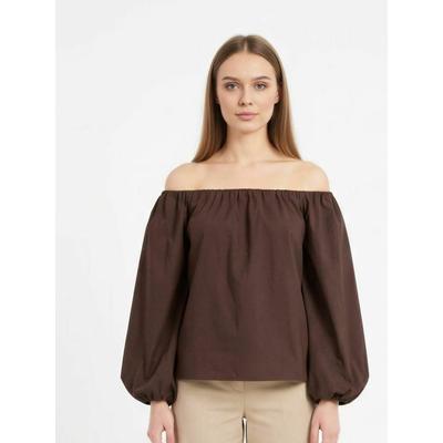 Hemdbluse ITS MAY "ITS MAY Shirt Lia", Damen, Gr. M, braun, Obermaterial: 100% Baumwolle, Blusen Hemdbluse