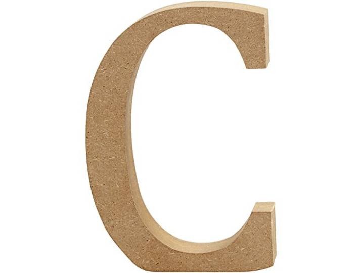Creativ C MDF letter, bruin, 13 x 2 cm