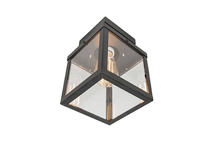 Qazqa rotterdam - Plafonnier - 1 lumière - L 160 mm - Noir - Moderne - éclairage extérieur - éclairage intérieur\,Hall d’entrée