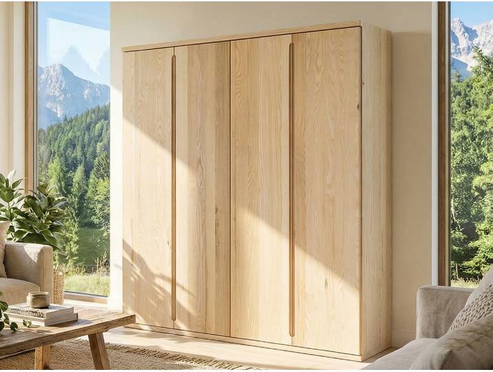 Drehtürenschrank „Valentin“ Esche 4-türig Massivholz Esche