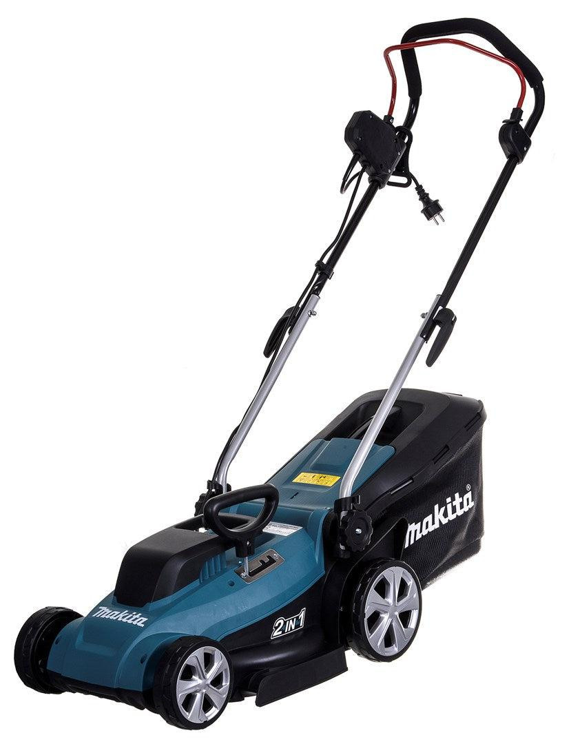 Makita ELM3320 grasmaaier met duwfunctie, zwart en turquoise
