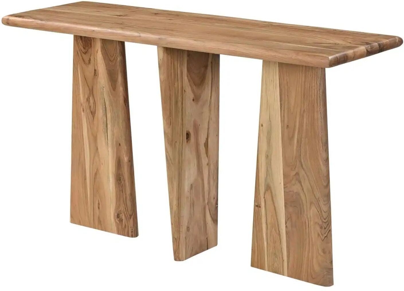 Höffner Konsolentisch  Acacia Wave ¦ braun ¦ Maße (cm): B: 130 H: 75