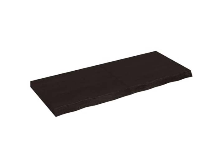 LDEWOAMEG Waschtischplatte Dunkelbraun 120x50x(2-6) cm Massivholz Eichenholz, dunkle Lackierung, klappbar mit Scharnieren, Naturkante, handgefertigt, vielseitig als Regal oder