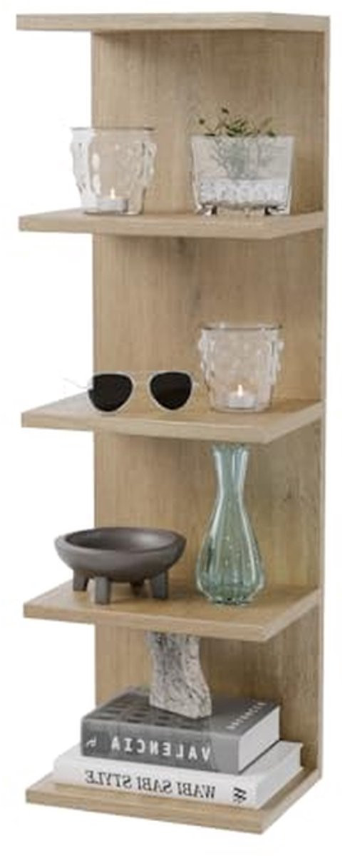Zwevende Boekenkast Wandplank met 5 Legplanken in Sonoma Design