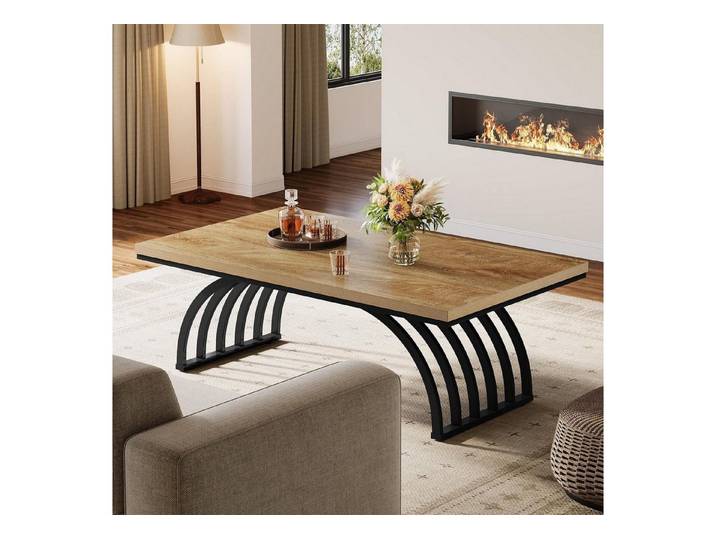 LuxusKollektion Couchtisch Couchtisch Industrie Hellbraun 120cm (1-St)
