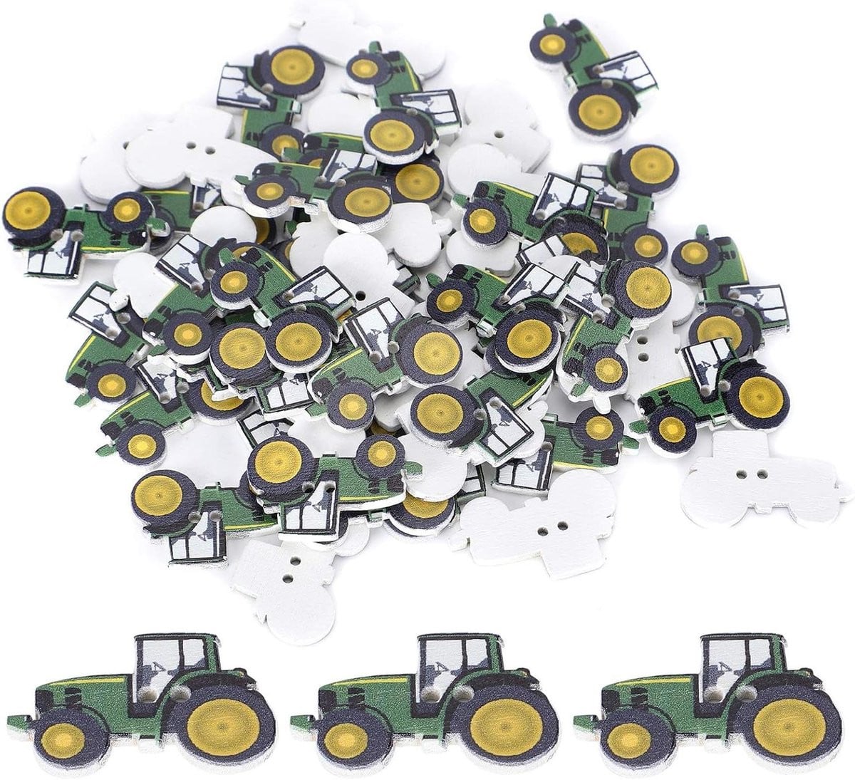 150 stuks Houten Tractor Knopen voor het versieren van kleding