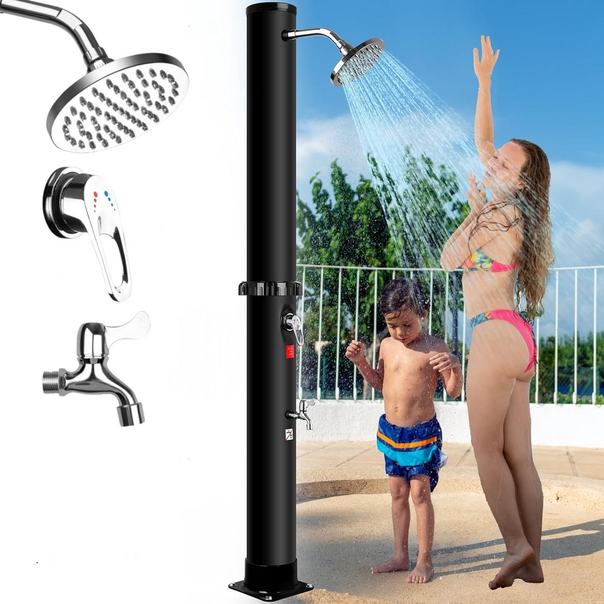 Zonne Tuindouche Solar Buitendouche Zwart - 40 liter