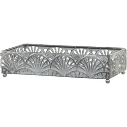 Chic Antique Vire Serviettenhalter mit Muster, L21 x B11 x H5 cm, antik zink