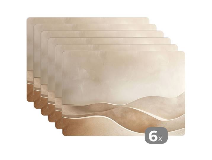PLATZSETS 6er-Set Beige - Natur - Abstrakt - Modern 45x30 cm Tischset