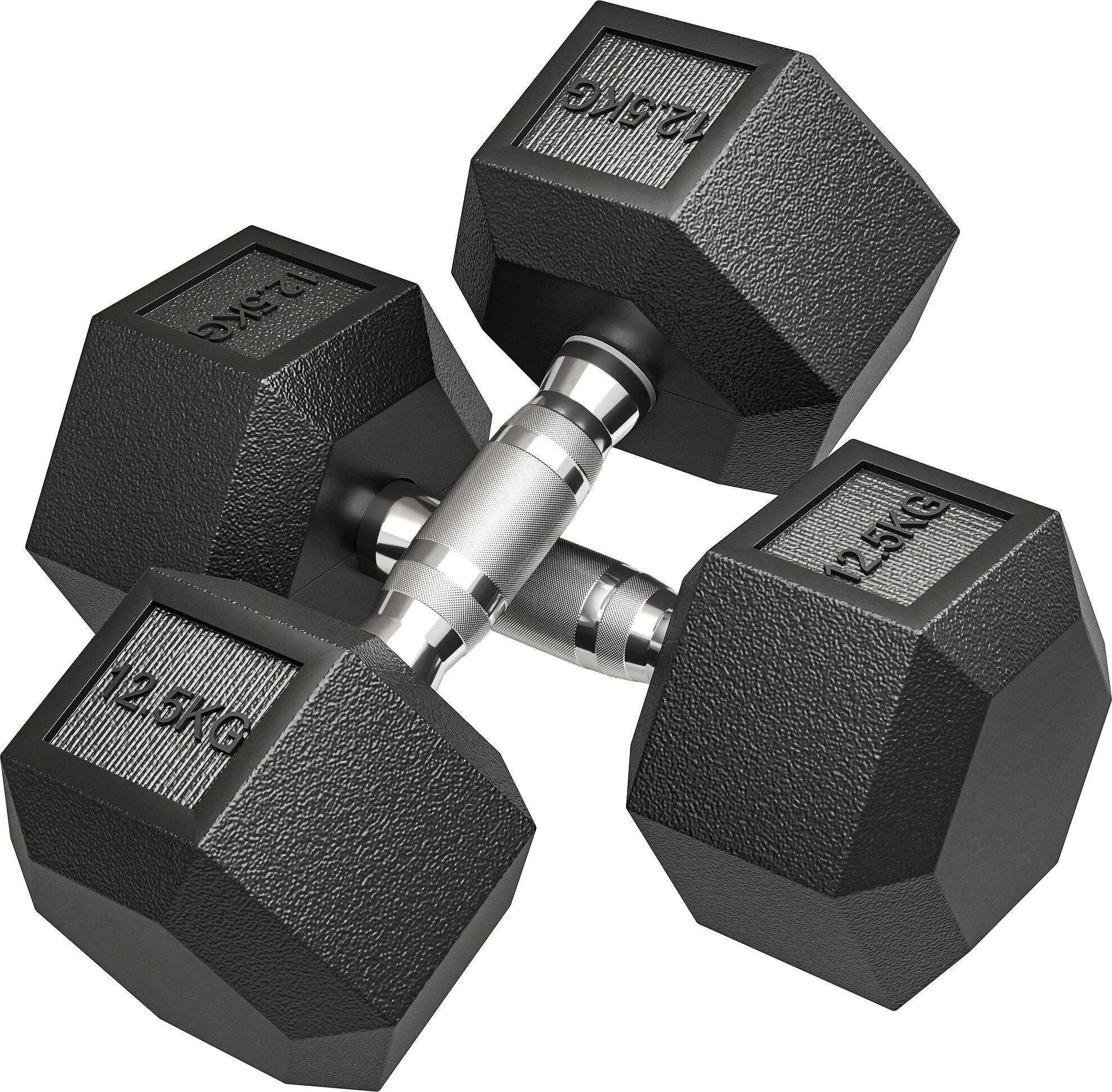 Altro Set Di Manubri Palestra Da 2x12.5 Kg Esagonale, Pesi Per Palestra Con Impugnatura Zigrinata Antiscivolo, Nero