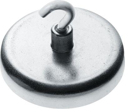 Kraftmagnet mit Haken, Ø 25 mm, Haftkraft ca. 4 kg, verzinkt, 5 Stück