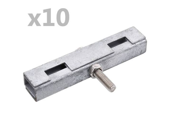 vidaXL U-Mattenverbinder 10 Sets Silbern