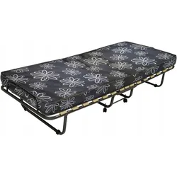 Klappbares Gäste-/Campingbett mit Matratze und Rollen 80×190 cm – Grau