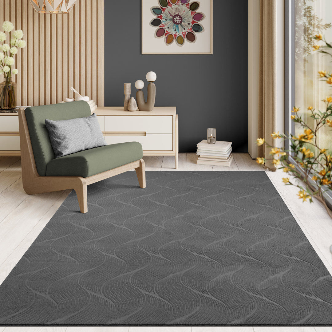 17 Stories Meinie Area Rug Gray Runner 80 x 300 cm