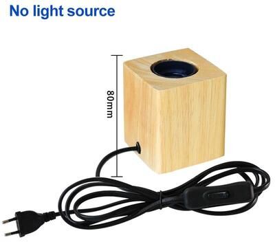 Uplift Picks Modern Polyhedron Wooden Table Lamp With E27 Socket For Warm Decor d