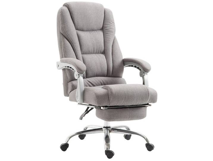 CLP Chefsessel Stoff grau, Grau, Metall, 68x118x64 cm, Büromöbel, Bürostühle, Chefsessel
