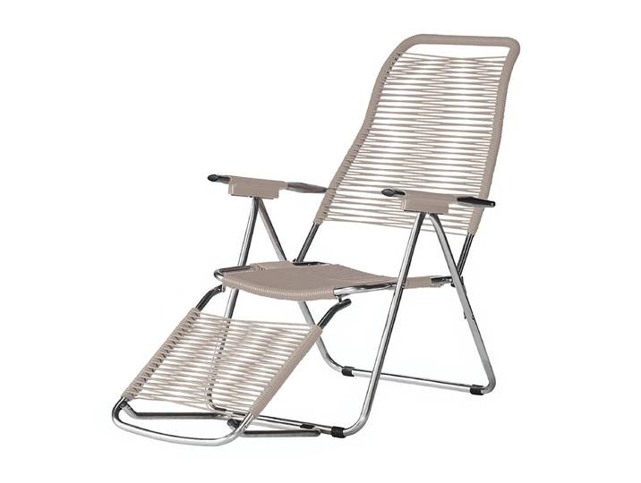 Fiam - Liegestuhl Spaghetti, Gestell Aluminium / Bespannung taupe