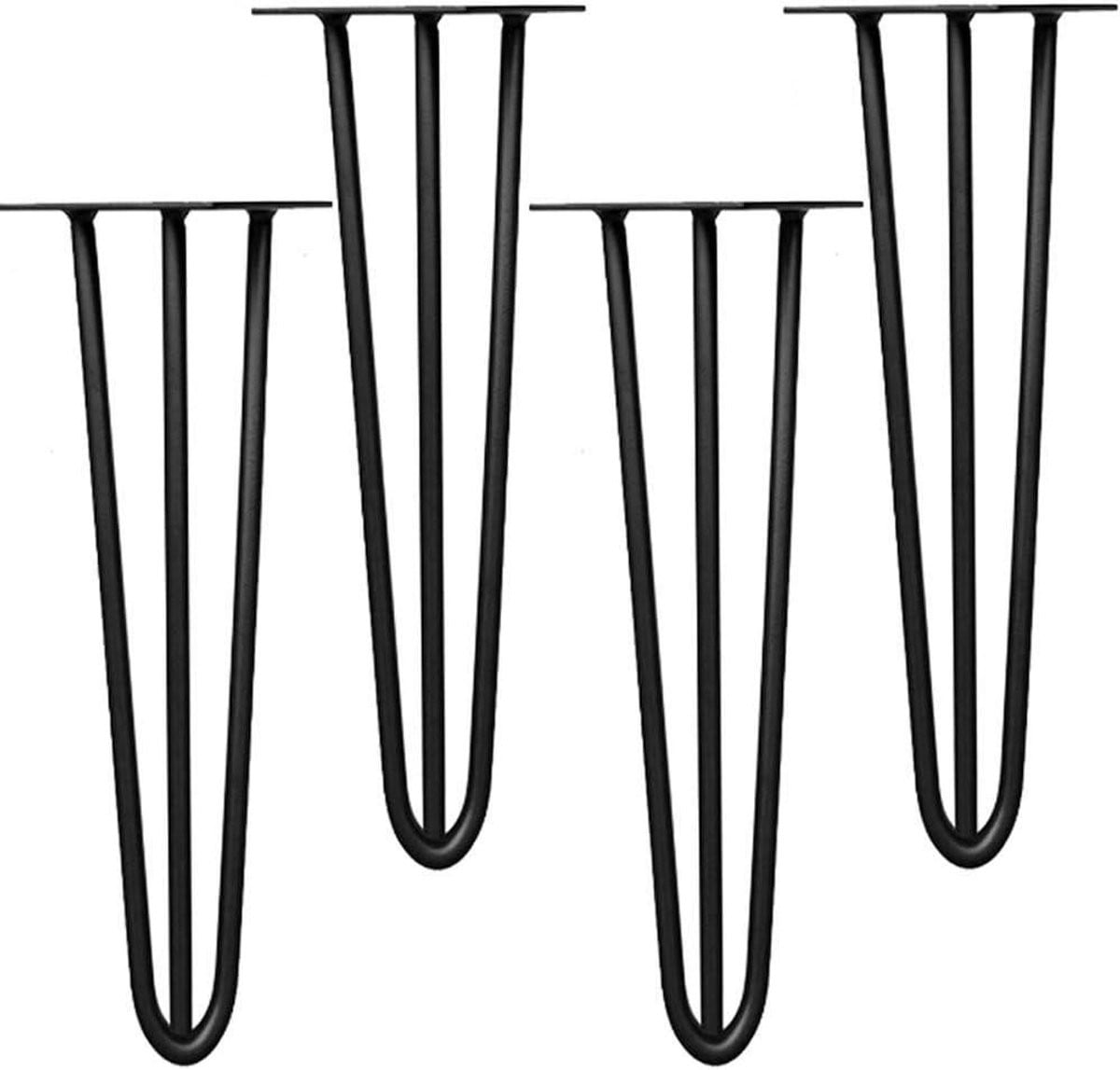 Zwarte Haarspeld Tafelpoten van Staal, 60 cm Hoog