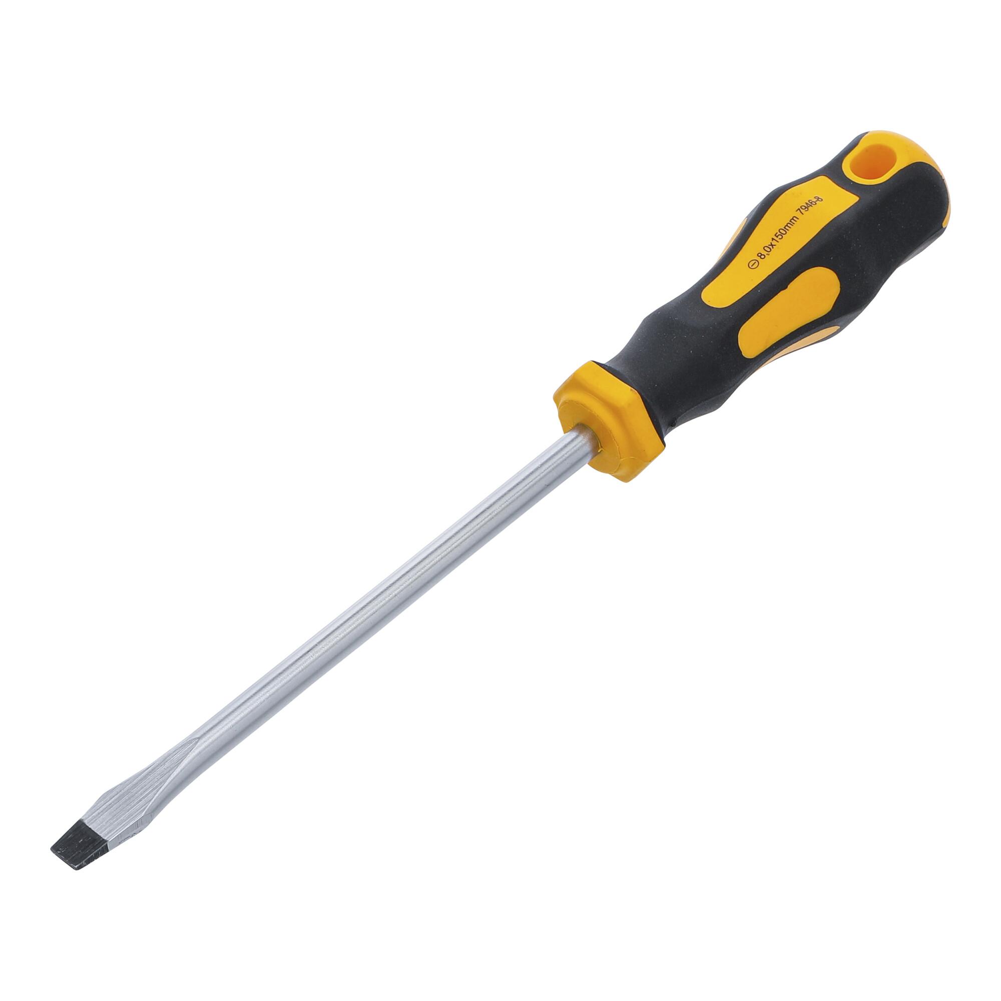 BGS Do it yourself Schraubendreher Schlitz 8 mm Klingenlänge 150 mm (7946-8)
