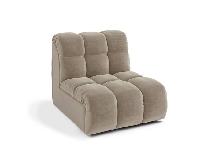 Fauteuil pivotant modulable en velours taupe