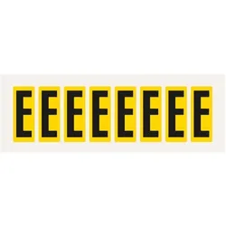 Aufkleber I Buchstabe E, gelb/schwarz, Folie, Schrifthöhe 50mm, 22x57mm, 160 Stück/Packung
