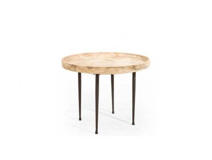 Xlmoebel Couchtisch XLMOEBEL runder Couchtisch aus Holz in sanftem Beige, Made in Europa