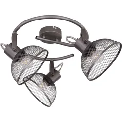 Deckenleuchte 3 Flammig Spotleuchte schwenkbar Deckenlampe Gitterschirme, Metall, 3x E27 Fassungen, DxH 30x20,6 cm