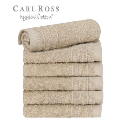 Seiftuch CARL ROSS "HygieniCotton", beige (dunkelbeige), B:30cm L:30cm, Baumwolle, Waschlappen, mit 2 Aufhängekordeln