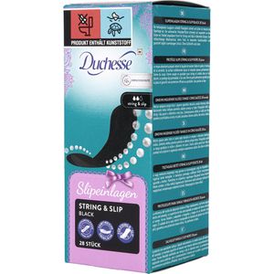 Duchesse Slipeinlagen Black, normal, String & Slip, ohne Duft, 28 Stück