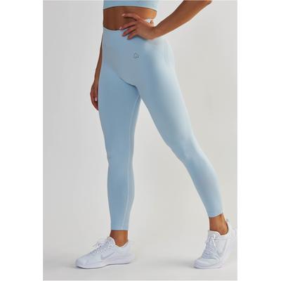 Trainingstights BESHAPED "Opschieten", Damen, Gr. S, US-Größen, blau (hellblau), 90% Nylon, 10% Elasthan, unifarben, lang, Hosen, mit hoher Elastizität