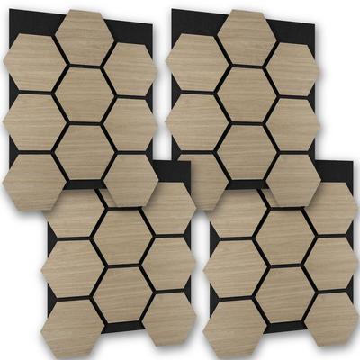 TecTake GmbH tectake Akustikpaneele SONIC SHIELD, MDF, Echtholzfurnier, Schallabsorber, 76x62x1,8cm, Eiche dunkel