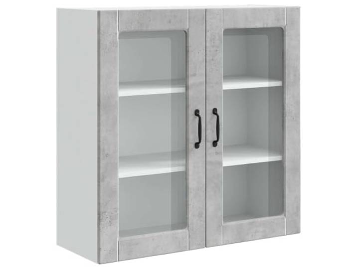 IBUQDDV Wandglas-Schrank Porto Beton Grau 80 x 31 x 80 cm Holzwerkstoff Küchenschrank, Wandmontage, Holzwerkstoff, Beton Grau, moderne Küche, Innenbereich, Stauraum
