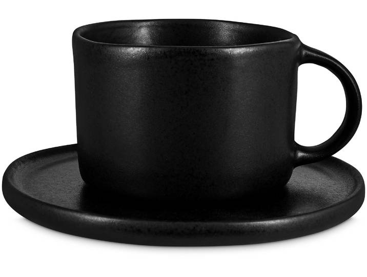 À Table! Kaffeetasse mit Unterteller schwarz