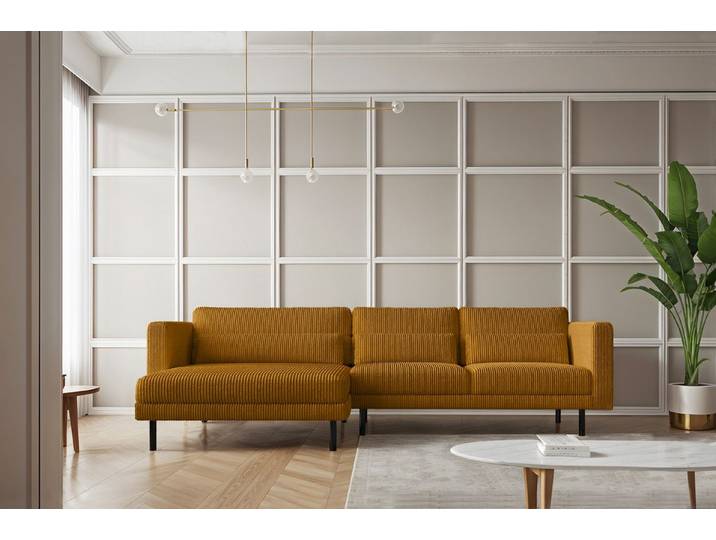 Kaiser Möbel Ecksofa L-form Dani modern und geräumig Stoff Poso und Verita, Zwei Stoffe, breite Farbpalette, komfortabel, geräumig