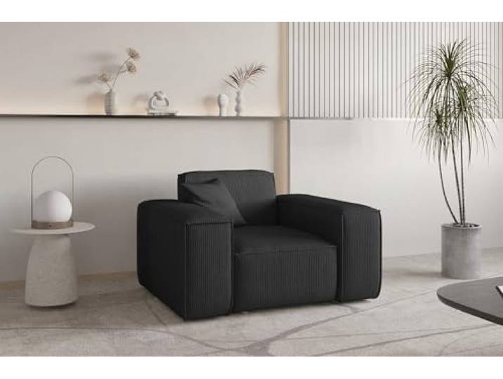 Fun Möbel Sessel Designersessel CELES Premium in Stoff Scala (Schwarz)