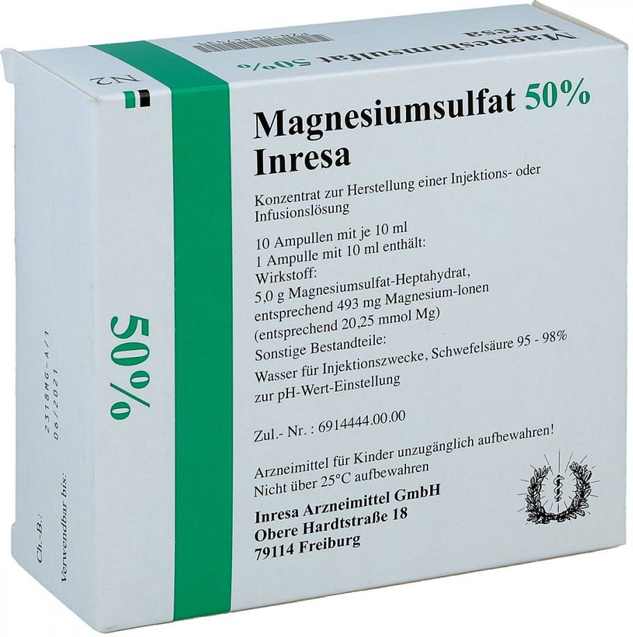 Magnesiumsulfat 50% Inresa Infusionslsg.-konz.