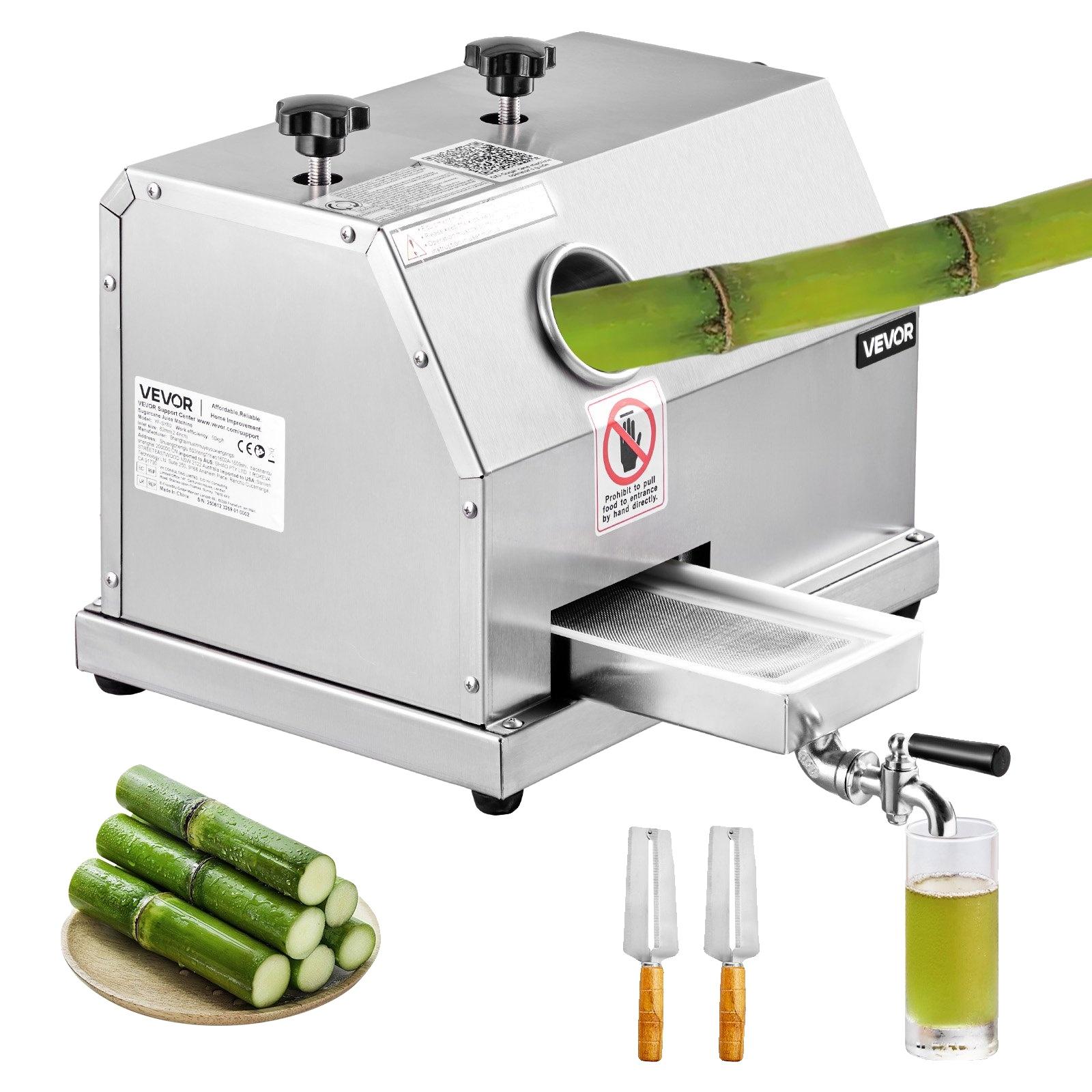 VEVOR Gewerbliche Zuckerrohrsaftpresse Maschine 50 kg/h Ausgabe 3 Walzen 62 mm Einlass
