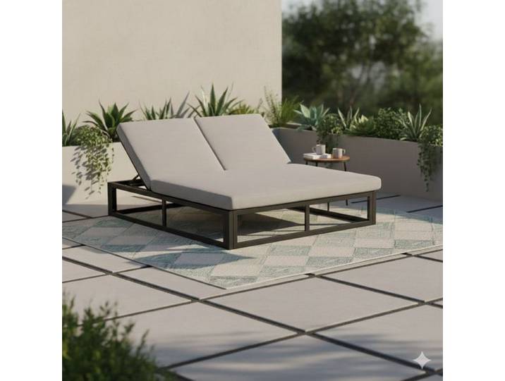 OUTLIV. Anzio Daybed verstellbar Aluminium/Polyester Dunkelgrau Hellgrau