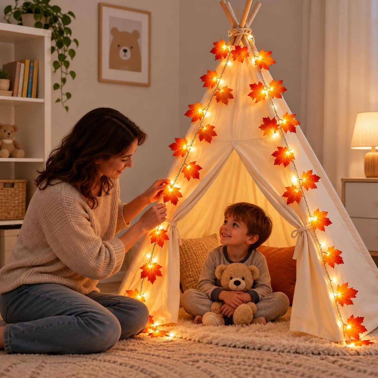 Selius Lichtsnoer met bladeren, 2,5 m, 20 leds voor sfeervolle decoratie