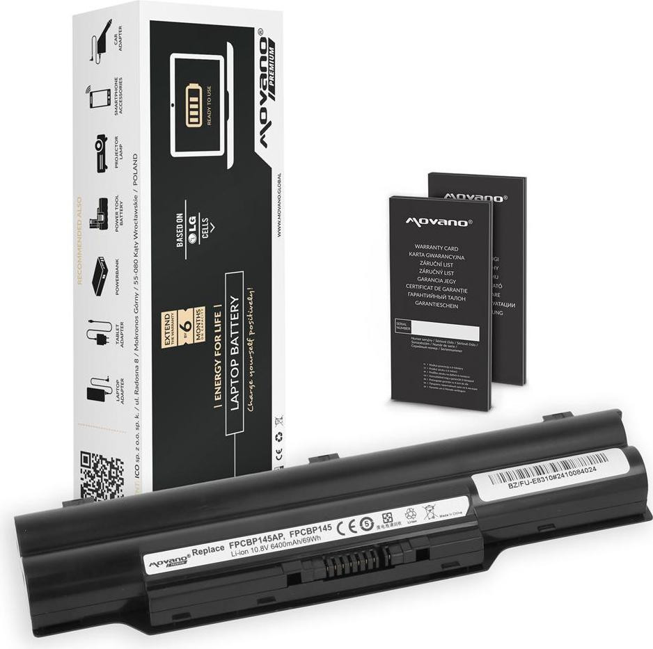 Movano Premium FPCBP145 accu voor Fujitsu Lifebook E751, 6400mAh