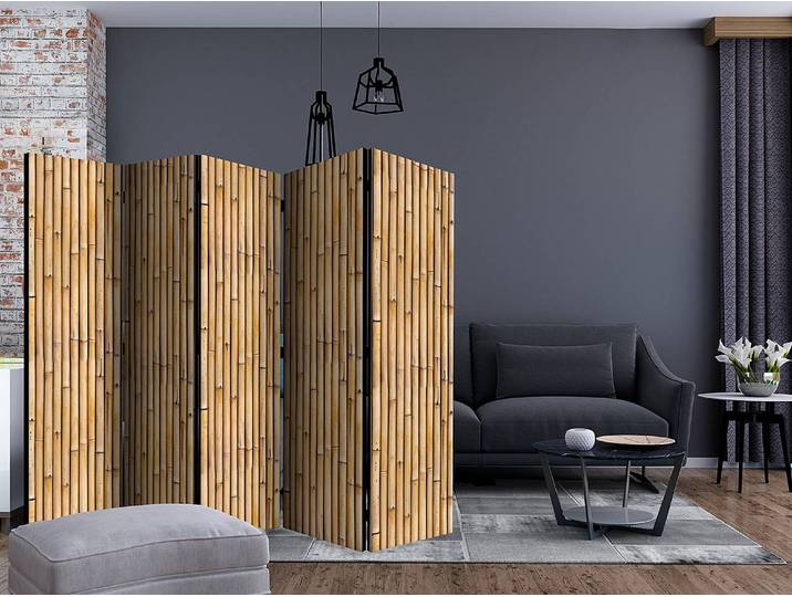 Paravent Amazonian Wall 1-seitig Vlies auf Massivholz Braun 225 x 172 x 3cm