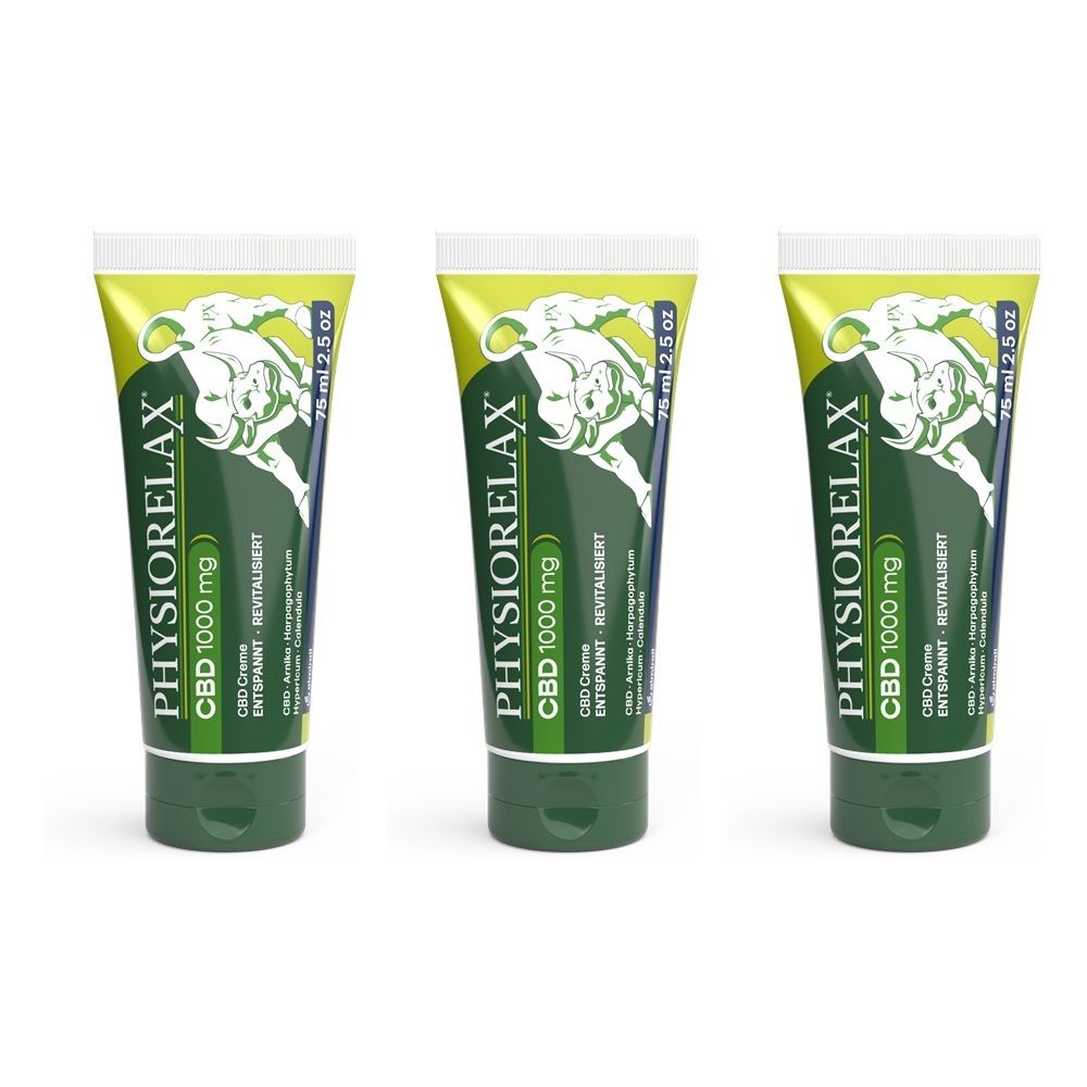 Physiorelax CBD 1000 mg Creme x3 3x75 ml