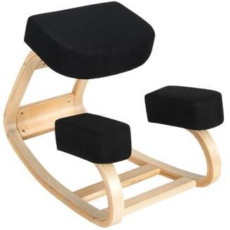 Costway Ergonomic Kneeling Chair Rocking Office Desk Stool Upright Posture-Black