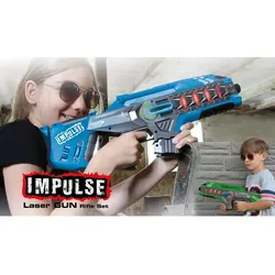 Jamara Laser Tag Impulse Gun Rifle Set blau und grün