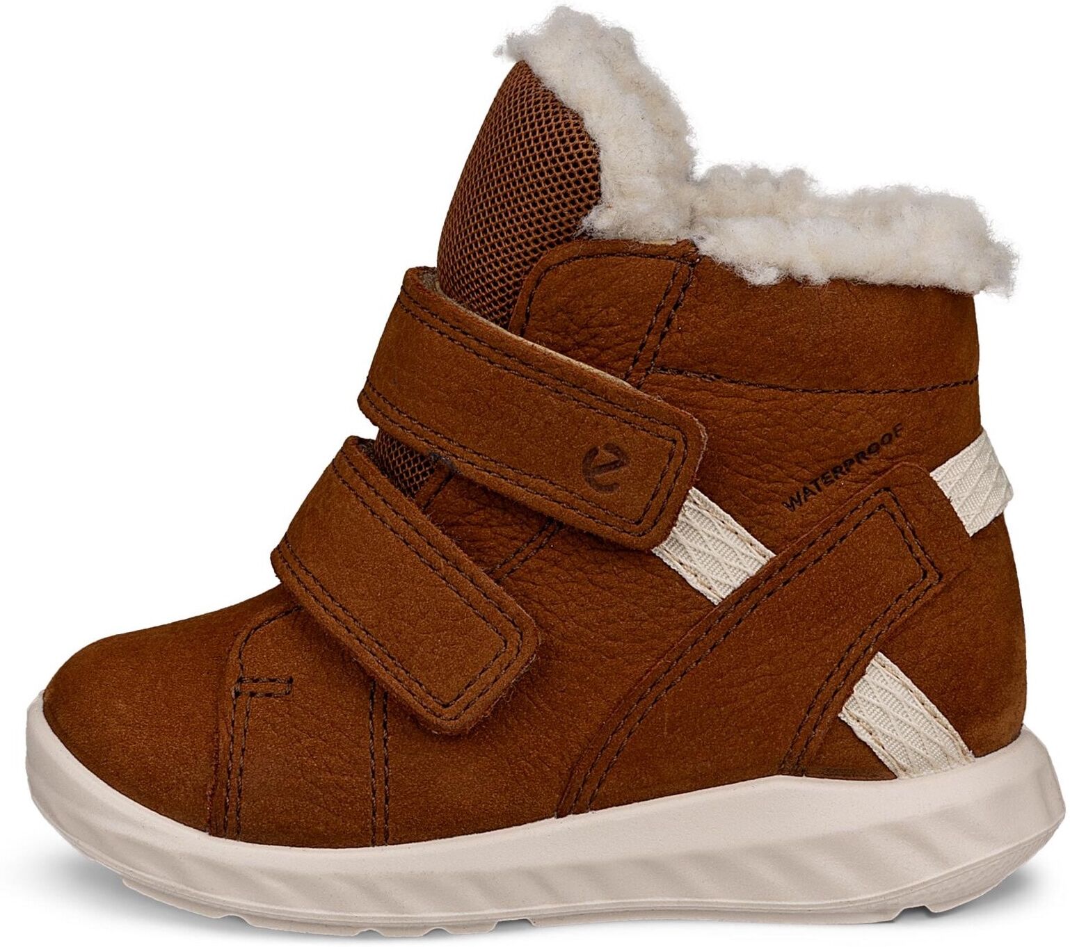 Klettstiefel ECCO "SP.1 Lite Infant", Mädchen, Gr. 20, braun (camelfarben), Nubukleder, Schuhe Klettstiefel, Winterstiefel, Winterboots, waterproof, mit SHOCK-POINT-Technologie camelfarben 20