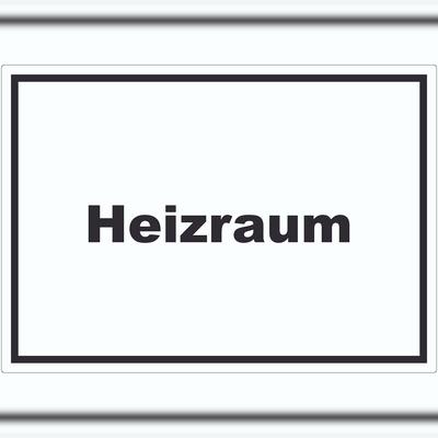 HB-Druck Heizraum Aufkleber mit Text Heizung Wärme waagerecht A1 (594x841mm)