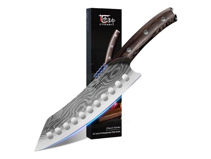 LuxusKollektion Damastmesser Kiritsuke Kochmesser Damastmuster 21cm
