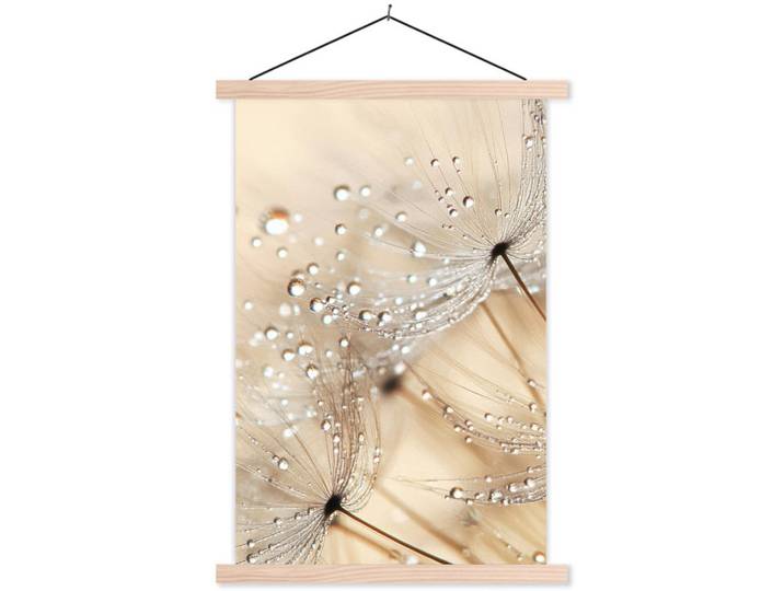 MuchoWow Poster MIT Magnetleisten - Löwenzahn - Abstrakt - Natur - Beige - 60x90 cm, Braun, Textil, Rechteckig, 60x90x0.15 cm, Bilder & Rahmen, Bilder, Wandbilder