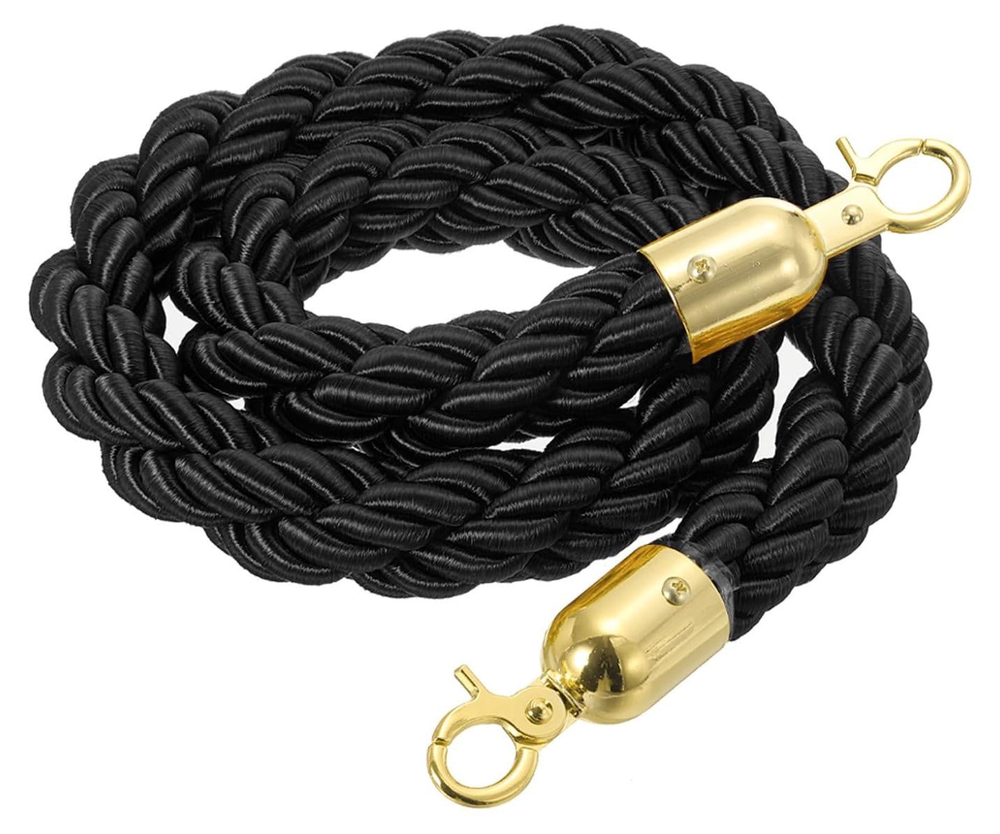 Dripio Afsluitkabel met karabiners, getwist, zwart/goud, 1 meter